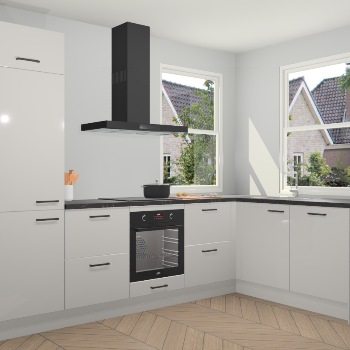 Zijdegrijze hoogglans keuken Salzburg 111751