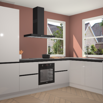 Zijdegrijze hoogglans greeploze keuken Salzburg 111756