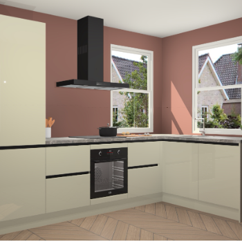 Magnolia hoogglans greeploze keuken Salzburg 111795