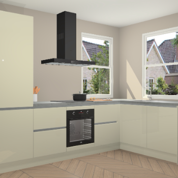 Magnolia hoogglans greeploze keuken Salzburg 111779