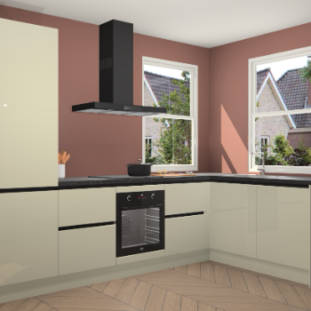 Magnolia hoogglans greeploze keuken Salzburg 111797