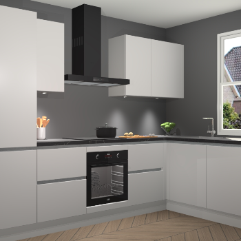 Zijdegrijze greeploze keuken Geneve 111637
