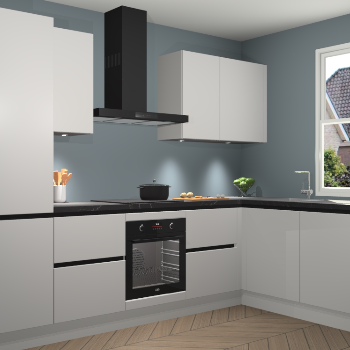 Zijdegrijze greeploze keuken Geneve 111641