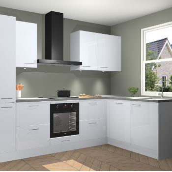 Sneeuwwitte hoogglans keuken Bazel 112321