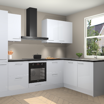 Sneeuwwitte hoogglans keuken Bazel 21909