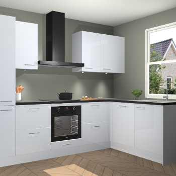 Sneeuwwitte hoogglans keuken Bazel 112332