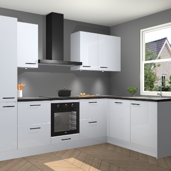 Sneeuwwitte hoogglans keuken Bazel 112334