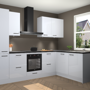 Sneeuwwitte hoogglans keuken Bazel 112335