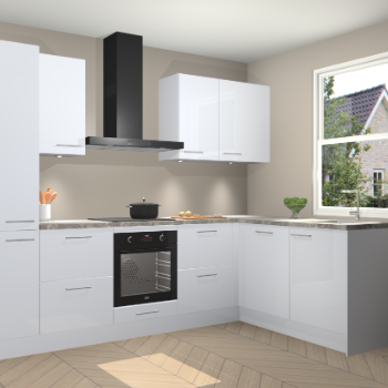 Sneeuwwitte hoogglans keuken Bazel 112338