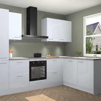 Sneeuwwitte hoogglans keuken Bazel 112363