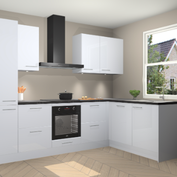 Sneeuwwitte hoogglans keuken Bazel 112439
