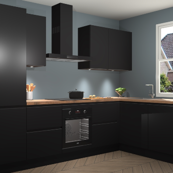 Zwarte greeploze keuken Geneve 111974