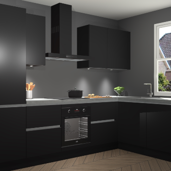 Zwarte greeploze keuken Geneve 111990