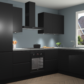 Zwarte greeploze keuken Geneve 111993