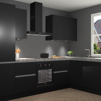 Zwarte greeploze keuken Geneve 112029