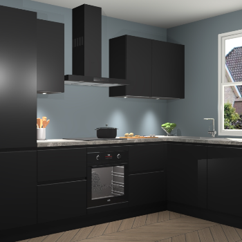 Zwarte greeploze keuken Geneve 112032