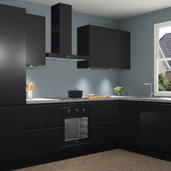 Zwarte greeploze keuken Geneve 112080