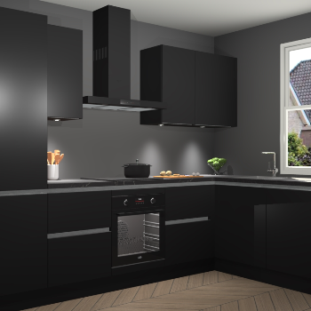 Zwarte greeploze keuken Geneve 112090