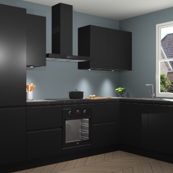 Zwarte greeploze keuken Geneve 112093