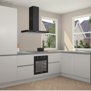 Zijdegrijze greeploze keuken Salzburg 112187