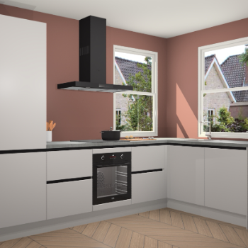 Zijdegrijze greeploze keuken Salzburg 112202