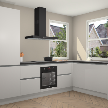 Zijdegrijze greeploze keuken Salzburg 112188