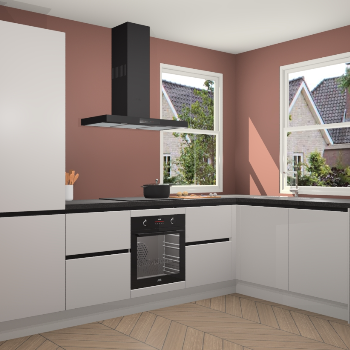 Zijdegrijze greeploze keuken Salzburg 112203