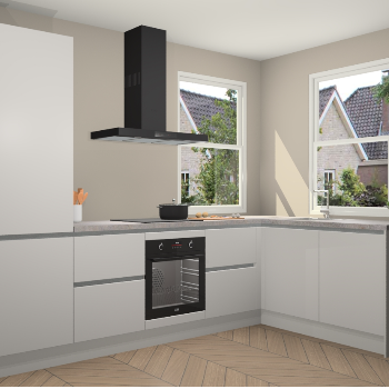 Zijdegrijze greeploze keuken Salzburg 112190