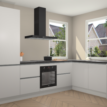 Zijdegrijze greeploze keuken Salzburg 112191