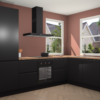 Zwarte greeploze keuken Salzburg 111907