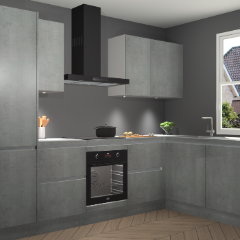 Beton Parelgrijs greeploze keuken Geneve 112358