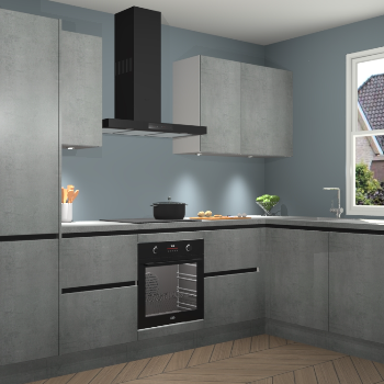 Beton Parelgrijs greeploze keuken Geneve 112361