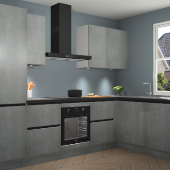 Beton Parelgrijs greeploze keuken Geneve 112461