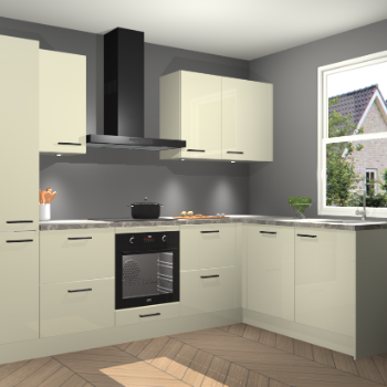 Magnolia hoogglans keuken Bazel 112663