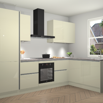 Magnolia hoogglans greeploze keuken Bazel 112699