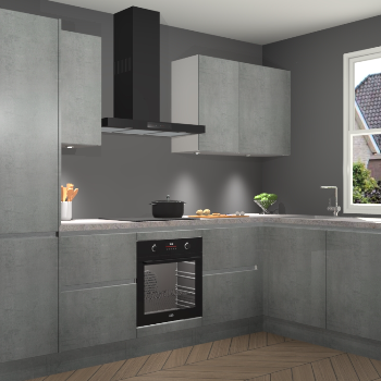 Beton Parelgrijs greeploze keuken Geneve 112507