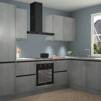 Beton Parelgrijs greeploze keuken Geneve 112510