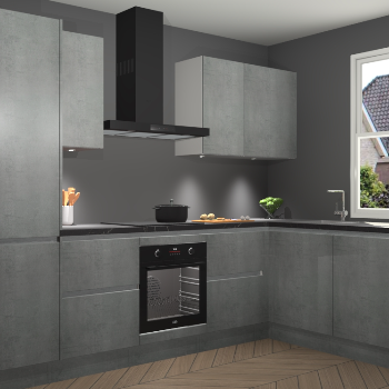 Beton Parelgrijs greeploze keuken Geneve 112545