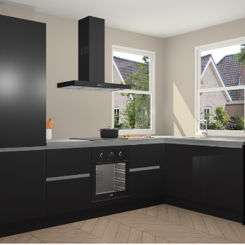 Zwarte greeploze keuken Salzburg 112254