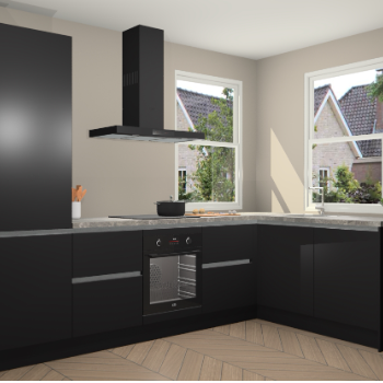 Zwarte greeploze keuken Salzburg 112256