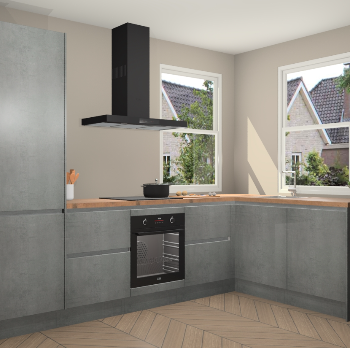 Beton Parelgrijs greeploze keuken Salzburg 112370