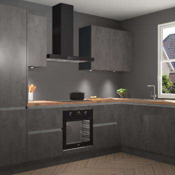 Beton Antraciet greeploze keuken Geneve 112624