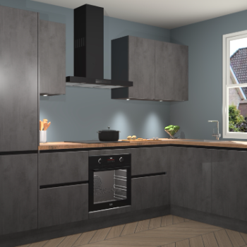 Beton Antraciet greeploze keuken Geneve 112627