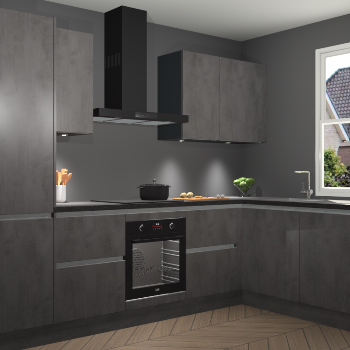 Beton Antraciet greeploze keuken Geneve 112642