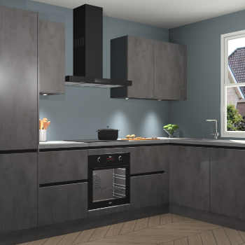 Beton Antraciet greeploze keuken Geneve 112645