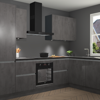 Beton Antraciet greeploze keuken Geneve 112648