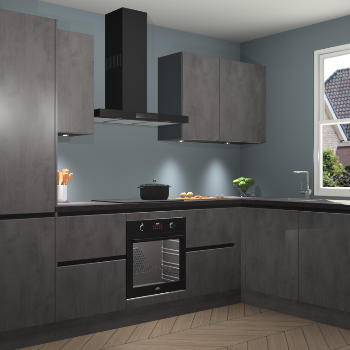 Beton Antraciet greeploze keuken Geneve 112651