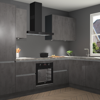 Beton Antraciet greeploze keuken Geneve 112714