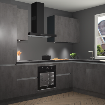 Beton Antraciet greeploze keuken Geneve 112746