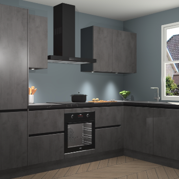 Beton Antraciet greeploze keuken Geneve 112749